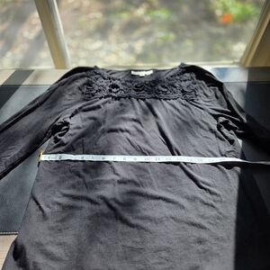 LOFT Black Lace Accent Top